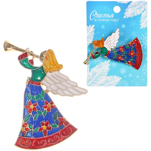 Брошь "Рождественское чудо - Ангел", 5*3см