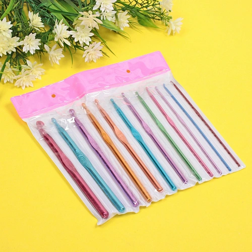 Крючки вязальные металлические в наборе 12шт Favorite Hous, цвет как на фото, от 2мм до 8мм (в пакете)_3