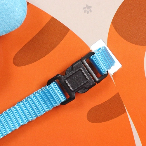 Шлейка с поводком Ангел на прогулке 150см цвет светло - голубой_3