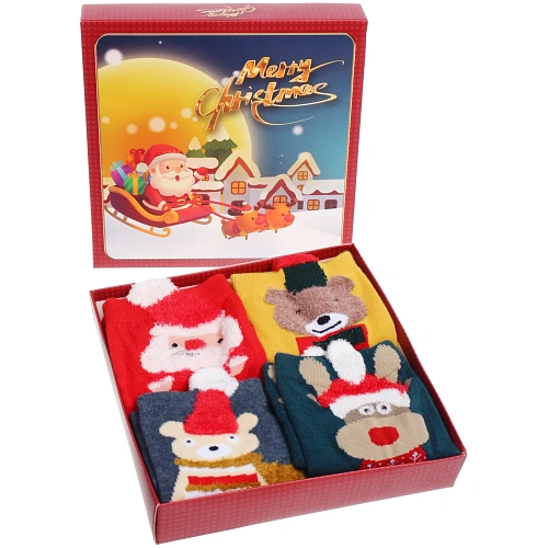 Носки женские в подарочной коробке 4шт ZIMА, 4 дизайна, р36-39_8