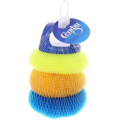 Губка для мытья посуды с ручкой, две сменные насадки_3