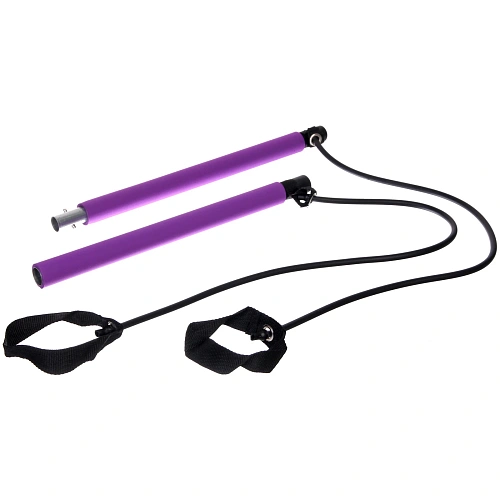Гимнастическая палка с эспандерами Пилатес, фиолетовый_13