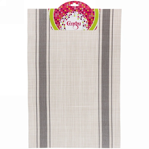 Салфетка на стол 30*45см плетеная, Классика коричневая полоса