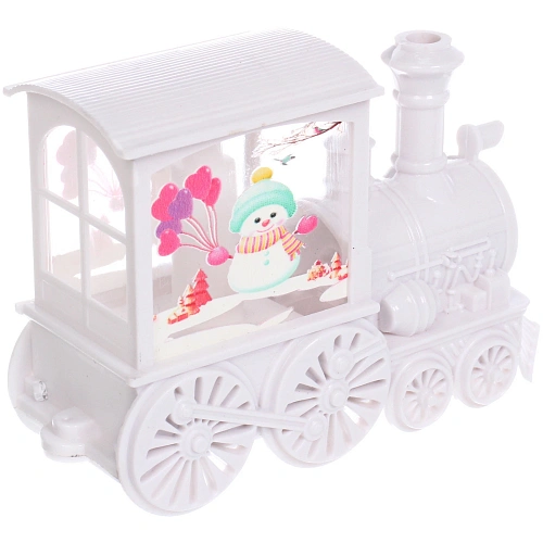 Сувенир с подсветкой Волшебный паровозик 8514 см, Белый (работает от батареек LR443)_9