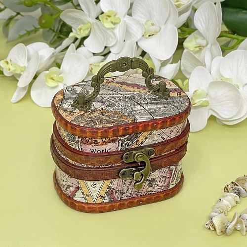 Сундук - шкатулка из дерева "SERKATTO", цвет как на фото, 11*8*8см 