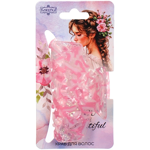 Заколка - краб для волос AKS-EMPIRE, прямоугольник, микс 6 цветов, 7,84,5см_12