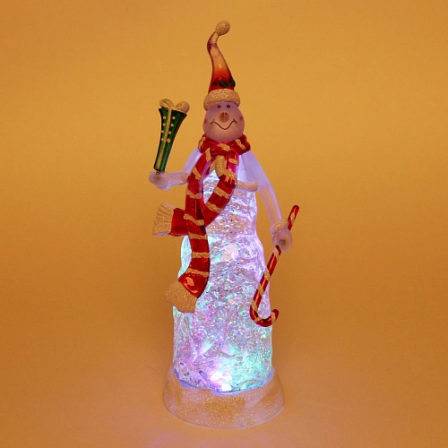 Сувенир с подсветкой Снеговик из льда 291011 см_7