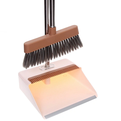 Набор для уборки, щетка для пола с совком Люкс персиковый 1130_5