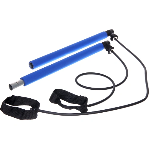 Гимнастическая палка с эспандерами Пилатес, синий_13