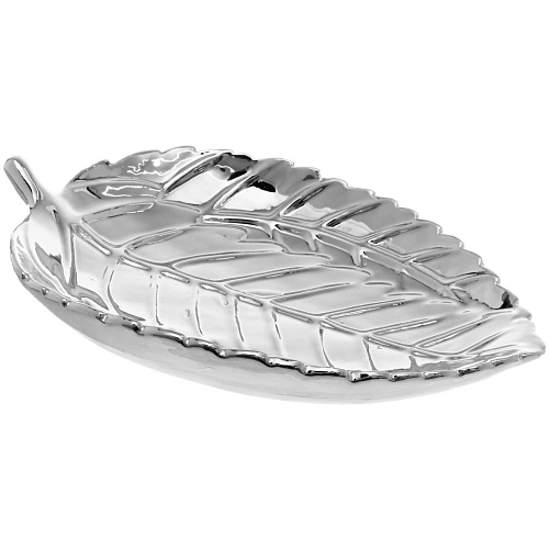 Подставка керамическая GOLD Podarok, листок, цвет серебро, 20,513см (упаковка индив пленка)_2