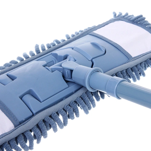 Швабра Селфи с насадкой из микрофибры синяя насадка букли 100гр_6