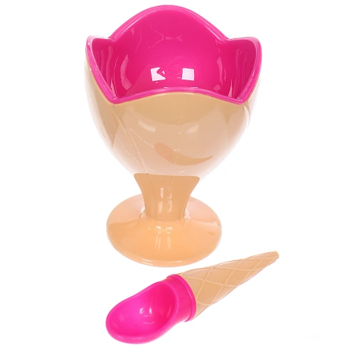 Креманка для мороженого ICE CREAM в наборе 4шт с ложками _7