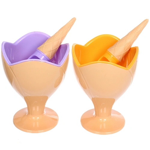 Креманка для мороженого ICE CREAM в наборе 4шт с ложками _3