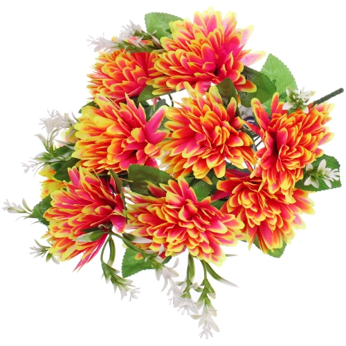 Искусственные цветы "Цветочная мелодия" Хризантемы 43см 10 цветков сиреневый неон