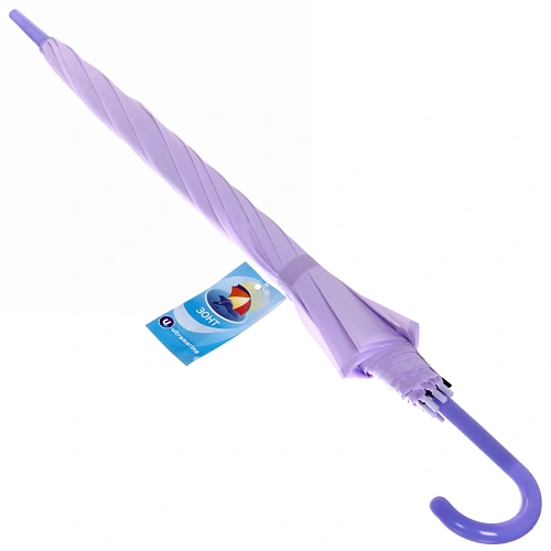 Зонт-трость женский Классический цвет нежно-фиолеовый, 8 спиц, d-92см, длина в слож виде 73см_10