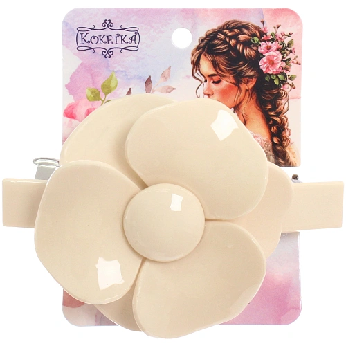 Заколка - автомат для волос AKS-EMPIRE, цвет айвори, 8,56,5см_3