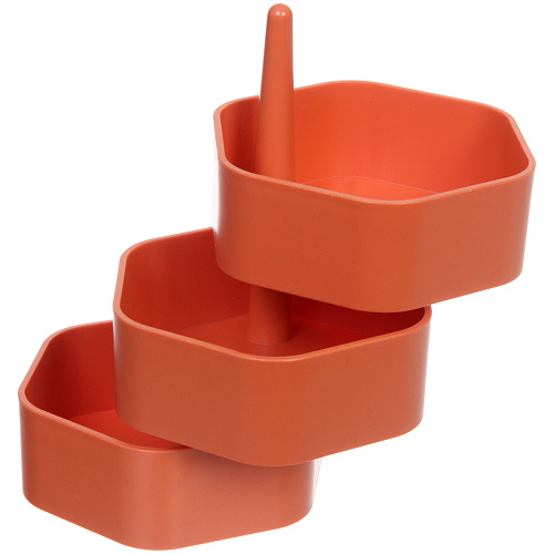 Органайзер для хранения МАРЦИПАН, цвет коралловый, три отделения, 13920747 (упаковка коробка)_6