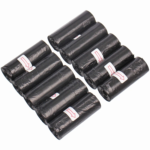 Пакеты для уборки за собакой в наборе 10 рулонов, цвет черный (1*10) (15 шт- 1 рулон)