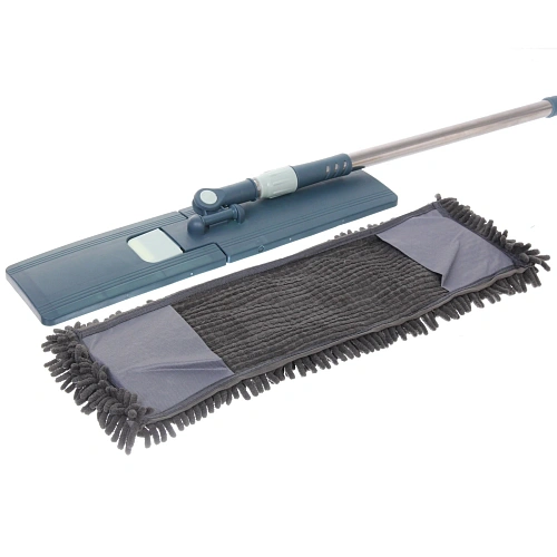 Швабра Селфи с насадкой из микрофибры, насадка 150гр ,букли Gray _11