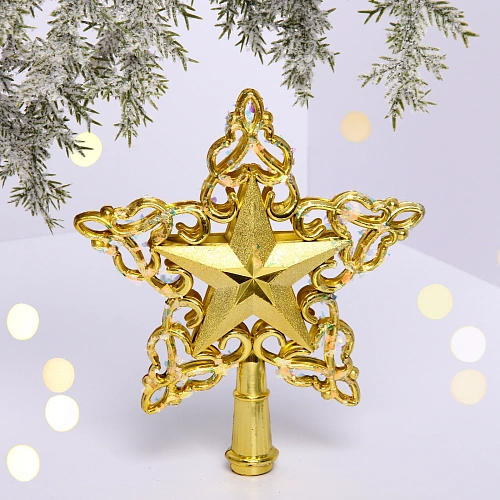 Звезда на ёлку "Снежная звезда" 15 см, Золото