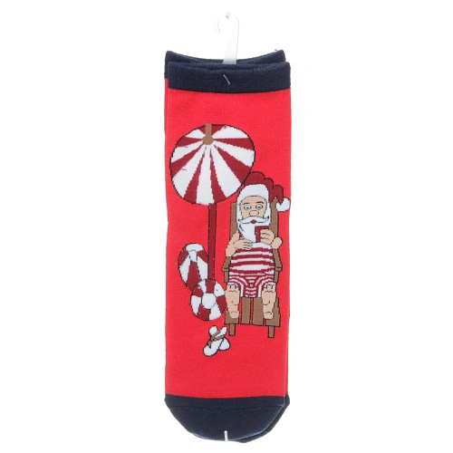 Носки новогодние Дед мороз, микс 5 цветов, р-р36-42 (крючок, пакет, стикер)_4