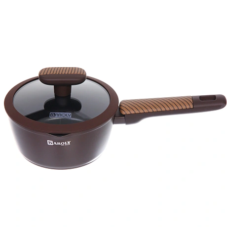 Ковш "BAROLY" CHOCOLATE 1,6л, индукция, стеклянная крышка