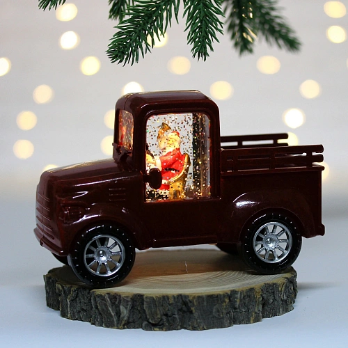 Сувенир с подсветкой Сказочная машина 15,579,5 см, Красный (работает от батареек LR443)_10