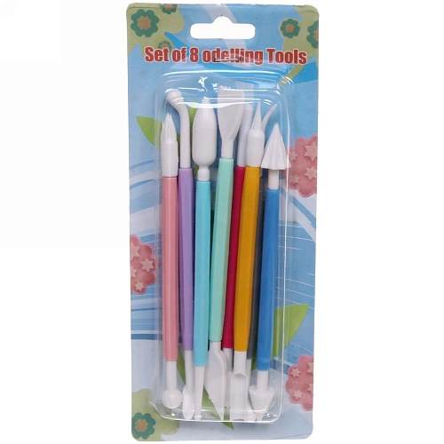Инструменты для украшения тортов в наборе 8шт цветные_6