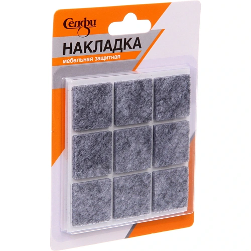 Накладка защитная для мебели 25253 мм, 18 шт, цвет серый, квадратная Селфи_3