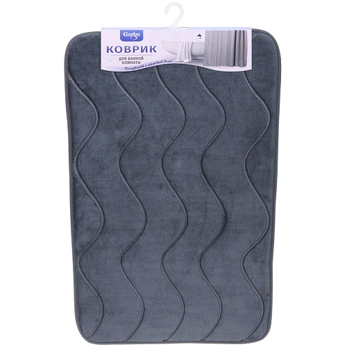 Коврик для ванной 50*80 "Волна" серый