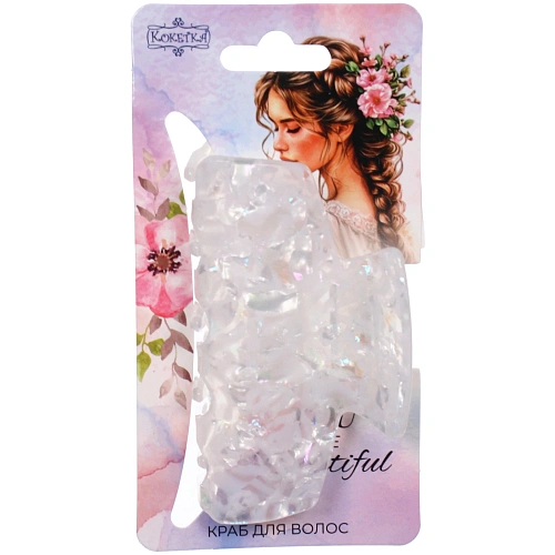 Заколка - краб для волос AKS-EMPIRE, прямоугольник, микс 6 цветов, 7,84,5см_5