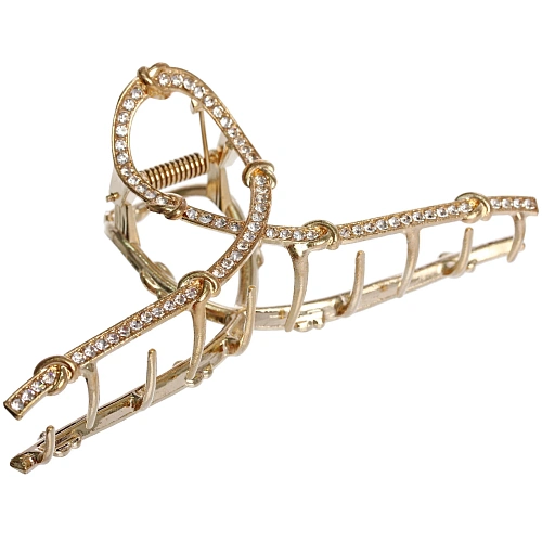 Заколка-краб для волос AKS - DesignPRO, петля, цвет золото и хром, 115см_4