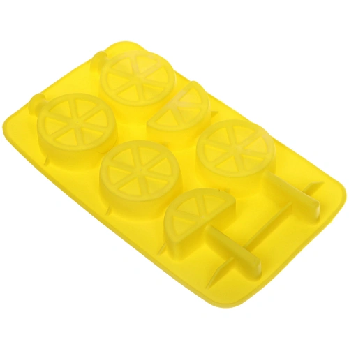 Форма для льда силиконовая Дольки 2011,5см с палочками, цвета микс_4