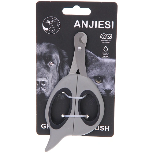 Когтерез с упором для пальца для животных ПРЕМИУМ - МОЙ БРО, прорезиненная ручка, цвет серыйчерный, 71153см _3