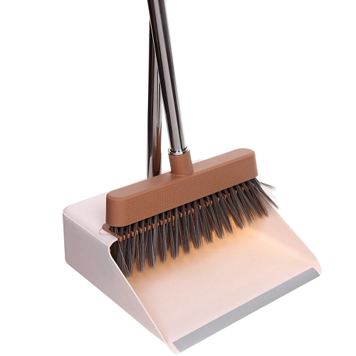 Набор для уборки, щетка для пола с совком Люкс персиковый 1130_7