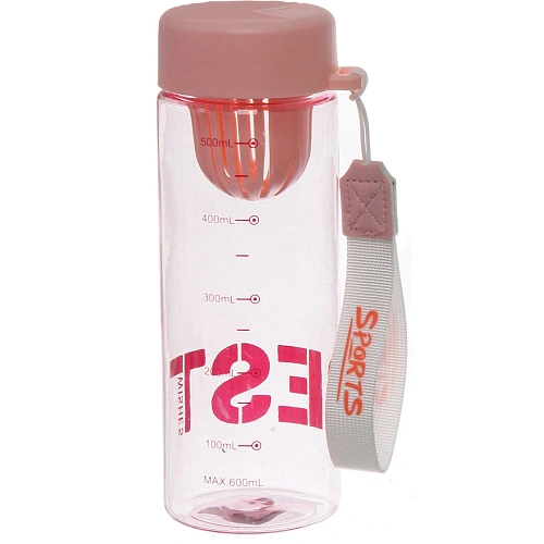 Бутылка питьевая пластиковая 600мл BEST, микс цветов_6