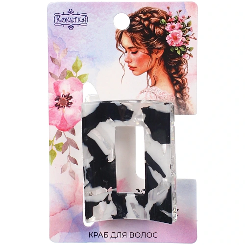 Заколка - краб для волос AKS-EMPIRE, квадрат, цвет микс 6 цветов, 3,62,7см_14