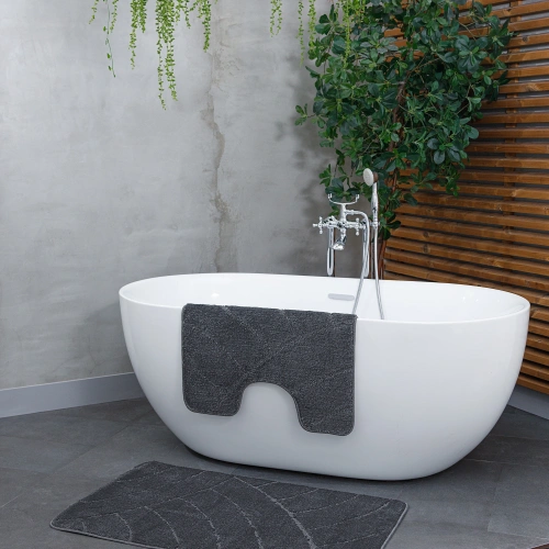 Комплект ковриков для ванной и туалета My Crystal серия Gold 60*100 и 50*60 Радуга,антрацит