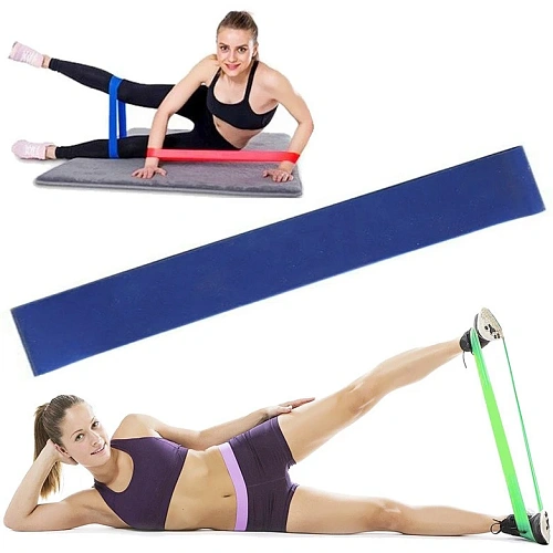 Резинка для фитнеса, эспандер ленточный 0,5*5*30 см (до 8 кг), синий