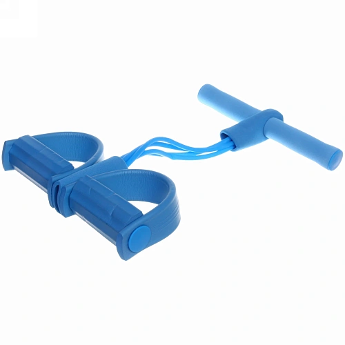 Эспандер универсальный с упорами для ног Fitness 4525 см (нагрузка 18 кг), голубой_4