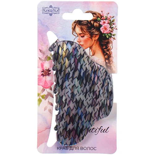 Заколка - краб для волос AKS-EMPIRE, классика, микс 6 цветов, 84,5см_14