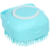 Щетка для вычесывания шерсти и мытья "Счастливый хвост!", цвет синий, 8*4,5см (коробка)✦
