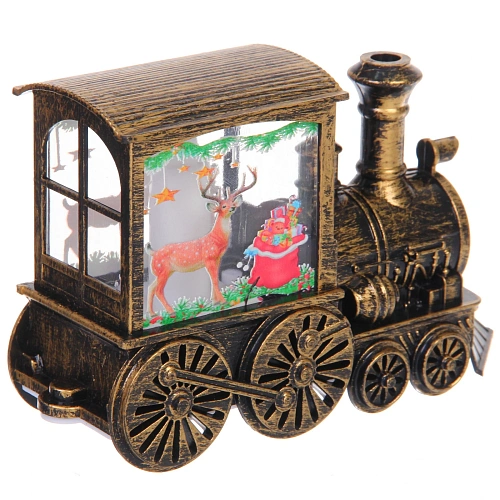 Сувенир с подсветкой Волшебный паровозик 8514 см, Бронза (работает от батареек LR443)_6