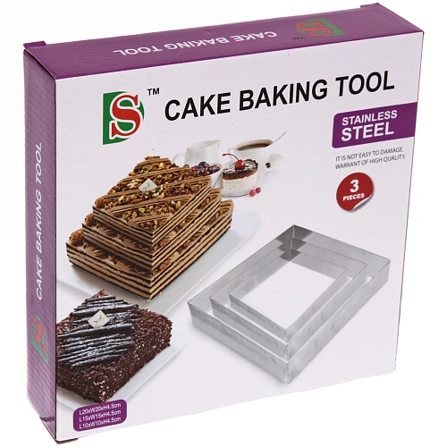 Форма для выпечки в наборе 3шт Квадрат (20204,5см, 15154,5см, 10104,5см)_3