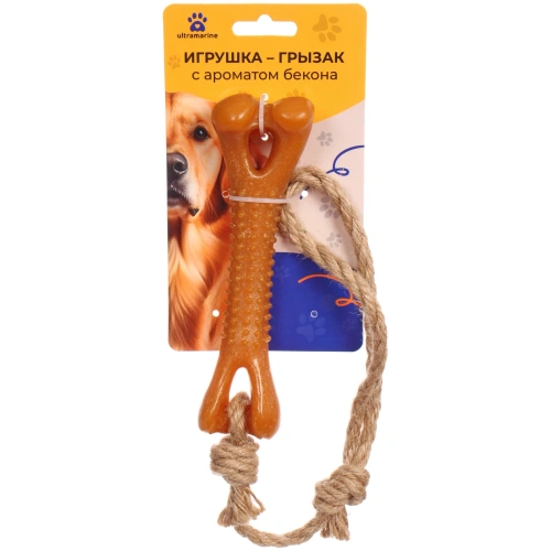 Игрушка - грызак "Счастливый БРО", косточка, 16*4,5*1,8см / 78гр