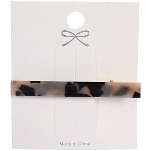 Зажим для волос "ЛАВИТА", классика, цвет бело-черный, 6.3*0,7см (белый блистер)