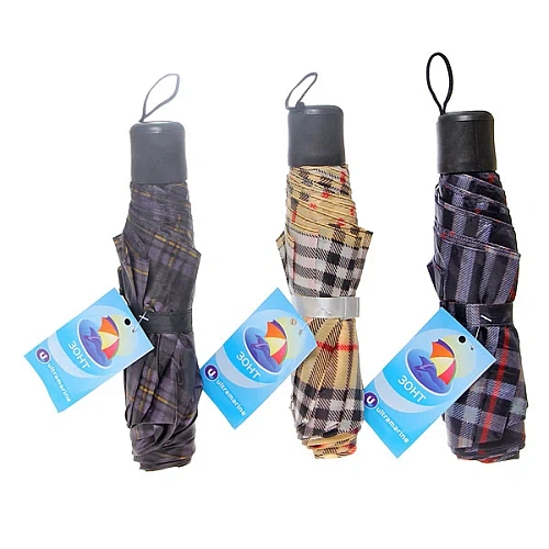 Ультрамарин Зонт мужской механический Классика клетка d-100см 125-1_9