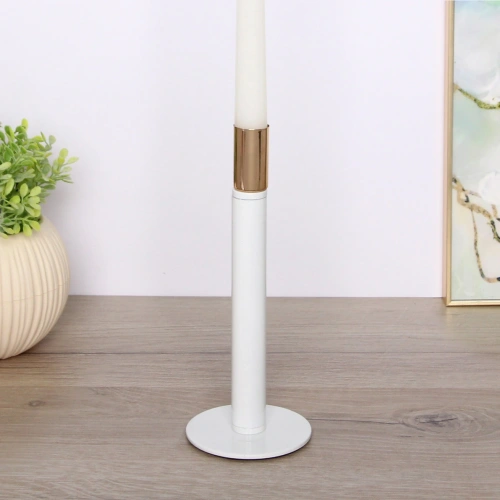 Подсвечник "GLOSS" 8*20 см, Белый/золото