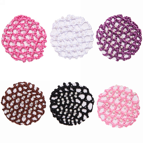 Сетка на пучок Ballet style - Жемчужинки, микс 6 цветов, d-10см_4