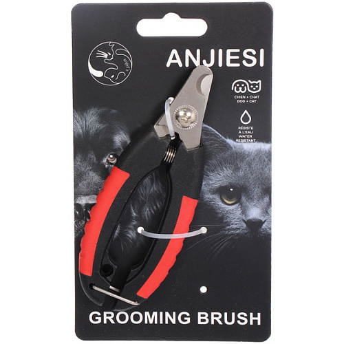 Когтерез для животных с ограничителем ЛАПУСИКИ, коллекция БРО, прорезиненная ручка, цвет чёрныйкрасный, 45125см (блистер)_6